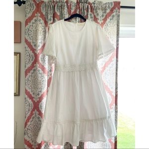 Rachel Parcell White Dutch Flutter Sleeve Dress